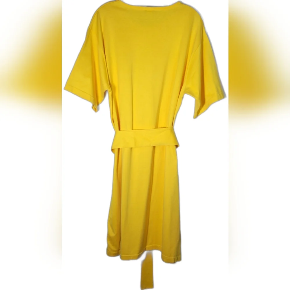 Lands End yellow pocket tee dress with sash Size XL - Picture 7 of 7